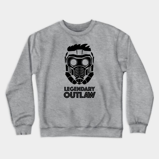 Star-Lord Legendary Outlaw in Black Crewneck Sweatshirt by Paranormal Punchers